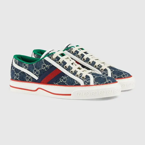 Giày Sneaker Nữ Gucci GG Tennis 1977 WMNS 606110-2KQ10-4463 Màu Xanh Denim - Giày - Vua Hàng Hiệu