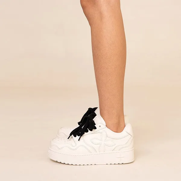 Giày Sneaker Nữ SMFK White Compass Lychee Skate S0016W+ Màu Trắng