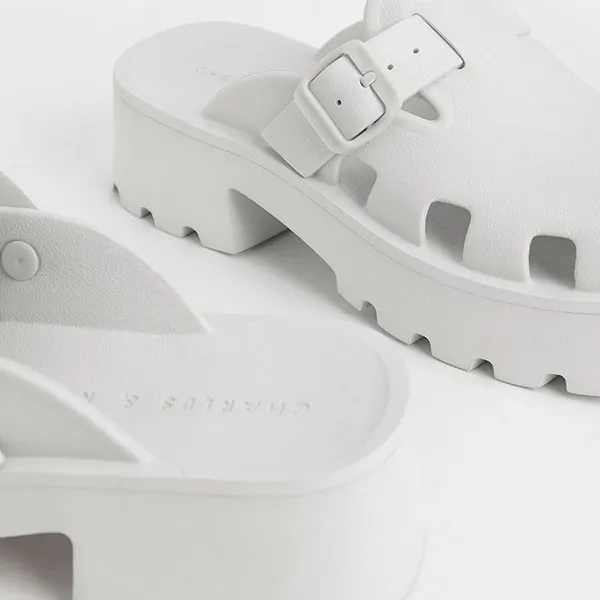 Giày Sục Charles & Keith CNK Mae Buckled Platform Mules - Chalk CK1-71920001 Màu Trắng Size 35 - Giày - Vua Hàng Hiệu