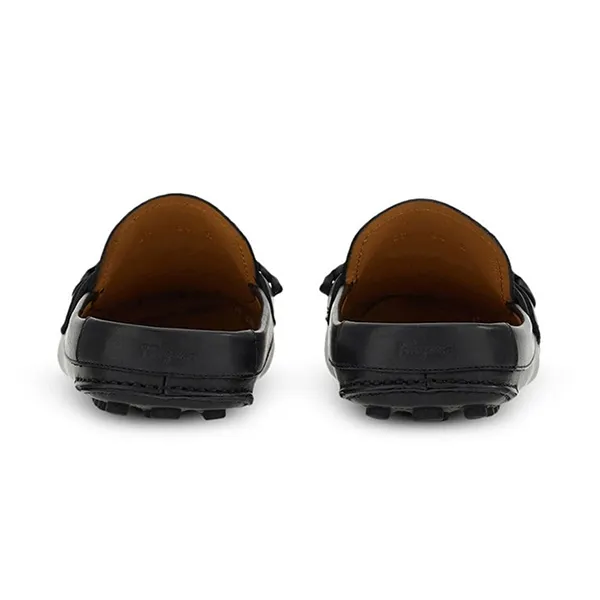 Giày Sục Nam Salvatore Ferragamo Gancini Plaque Driving Mules 23SS 759947 021169 Màu Đen - Giày - Vua Hàng Hiệu