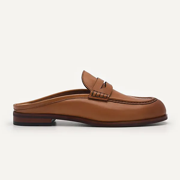 Giày Sục Nữ Pedro Blake Leather Penny Loafer Mules - Camel 66600009 Màu Nâu - Giày - Vua Hàng Hiệu