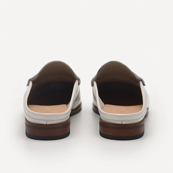 Giày Sục Nữ Pedro Blake Leather Penny Loafer Mules - Chalk 66600009 Màu Trắng
