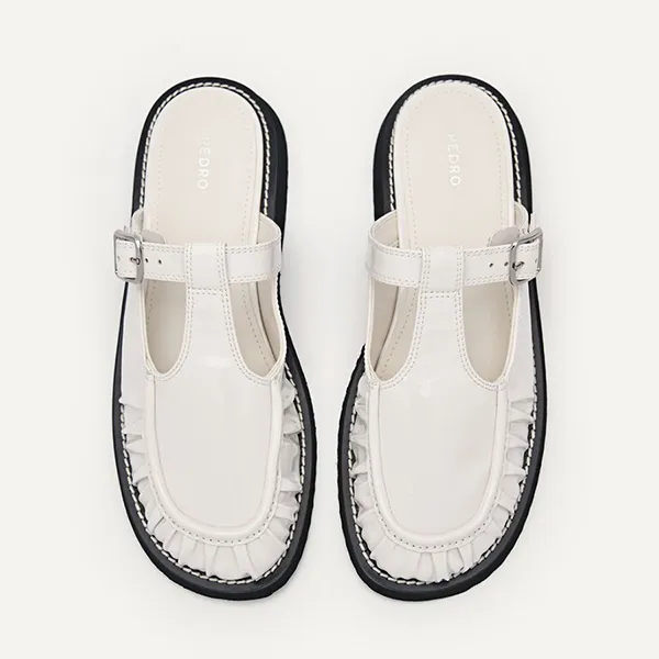 Giày Sục Nữ Pedro Carmen Mule Loafers White 66680043 Màu Trắng