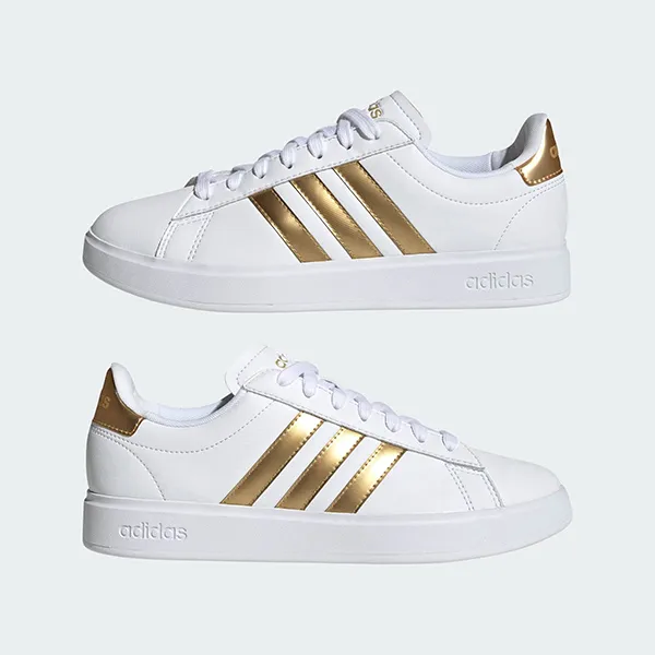 Giày Thể Thao Adidas Grand Court Cloudfoam Lifestyle Court Comfort HP9417 Màu Trắng Vàng Size 38.5