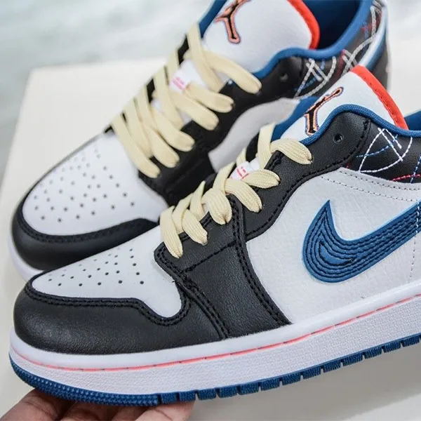 Giày Thể Thao Nike Air Jordan 1 Low Blue Sashiko FV3622-141 Phối Màu Size 42 - Giày - Vua Hàng Hiệu