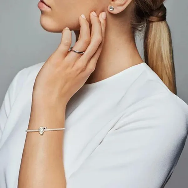 Hạt Vòng Charm Nữ Pandora Christmas Penguin 798477C00 Màu Bạc