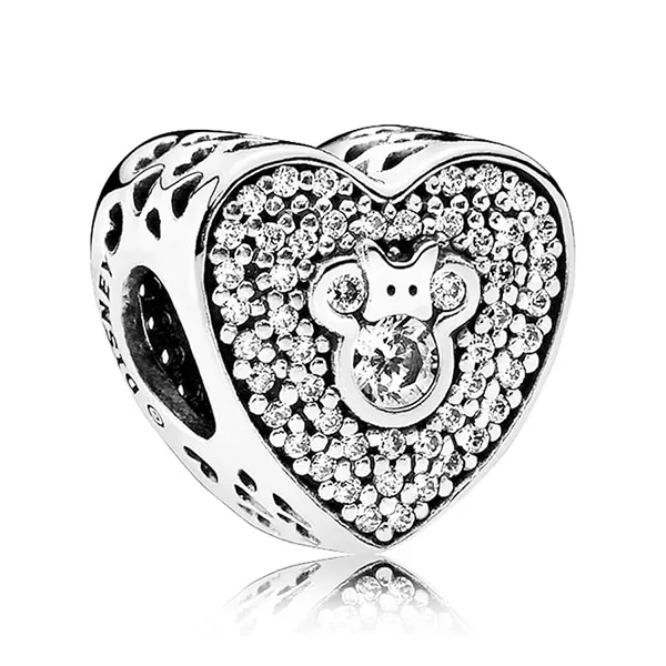 Hạt Vòng Charm Nữ Pandora Disney Mickey And Minnie Sparkling Heart