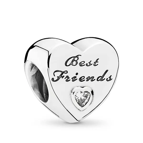 Hạt Vòng Charm Pandora Friendship Heart Clear 791727CZ Màu Bạc - Trang sức - Vua Hàng Hiệu
