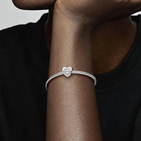 Hạt Vòng Charm Pandora Friendship Heart Clear 791727CZ Màu Bạc - Trang sức - Vua Hàng Hiệu