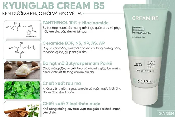 Kem Hỗ Trợ Hỗ Trợ Phục Hồi Và Bảo Vệ Da Kyunglab Cream B5 50ml - Mỹ phẩm - Vua Hàng Hiệu