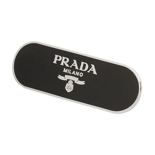 Kẹp Tóc Nữ Prada Logo Plaque Hair Clip 1IF0222BA6 Màu Đen