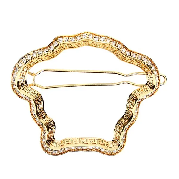 Kẹp Tóc Nữ Versace Medusa Shape Embellished Hair Pin Màu Vàng