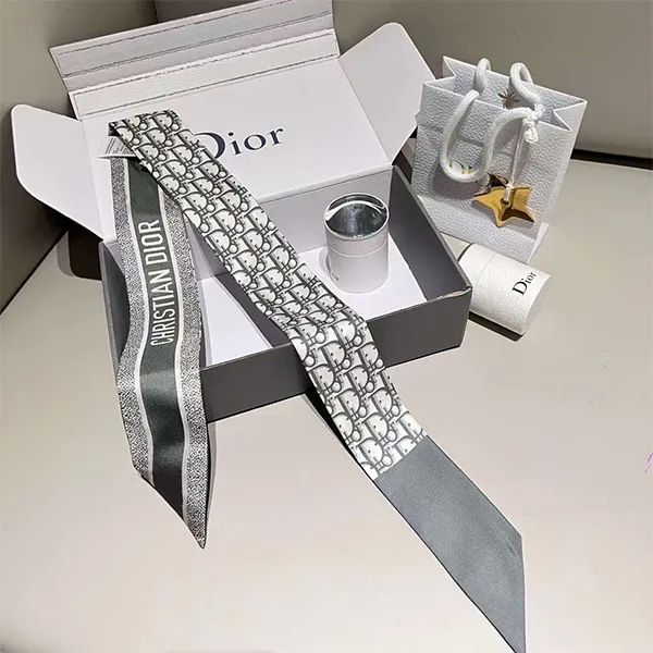 Khăn Nữ Dior Twilly Christian Dior Màu Ghi - Thời trang - Vua Hàng Hiệu