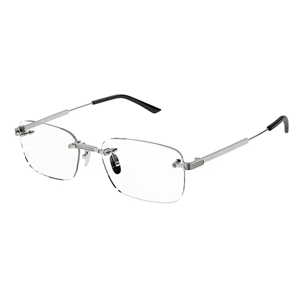 Kính Mắt Cận Cartier Rectangular Eyeglasses CT0349O 002 Màu Bạc - Kính mắt - Vua Hàng Hiệu