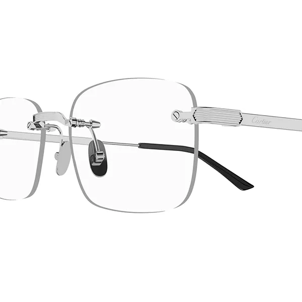 Kính Mắt Cận Cartier Rectangular Eyeglasses CT0349O 002 Màu Bạc - Kính mắt - Vua Hàng Hiệu