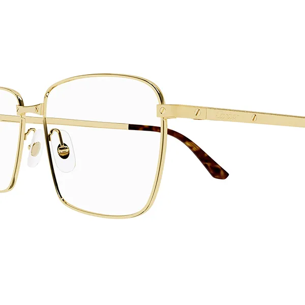 Kính Mắt Cận Cartier Santos Classic Rectangular CT0320OA 001 Màu Vàng - Kính mắt - Vua Hàng Hiệu
