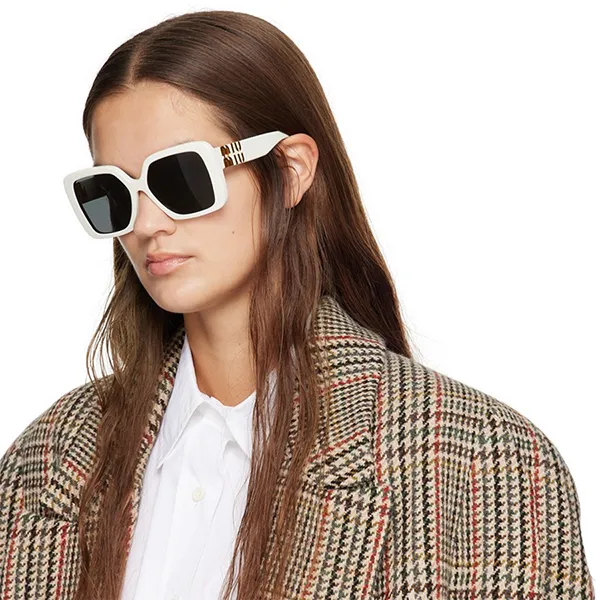 Kính Mát Miu Miu Sunglasses 10Y 142-5S0 Màu Trắng/Đen