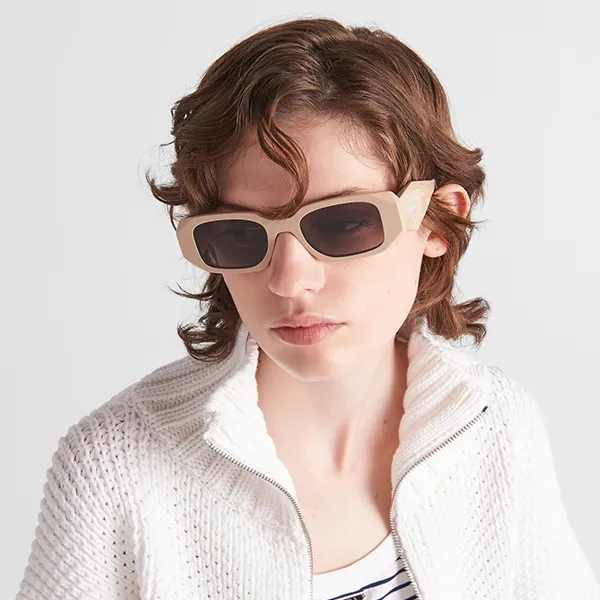 Kính Mát Nữ Prada Symbole Sunglasses SPR17W Màu Be - Kính mắt - Vua Hàng Hiệu