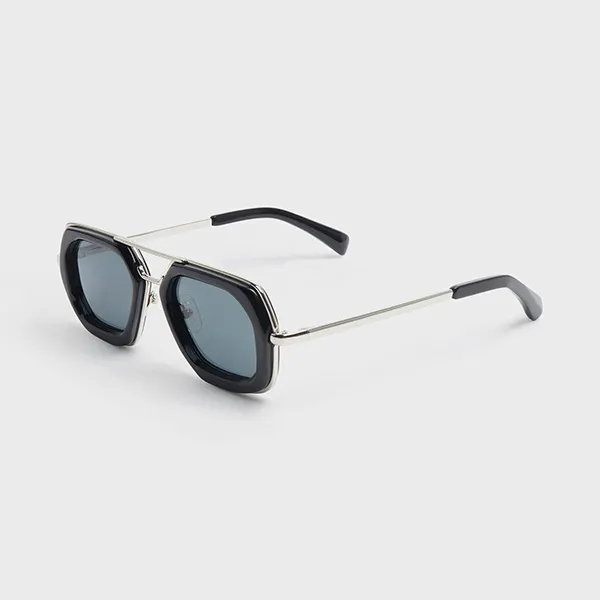 Kính Mát Unisex Dries Van Noten Linda Forrow DVN173 Màu Xám Đen