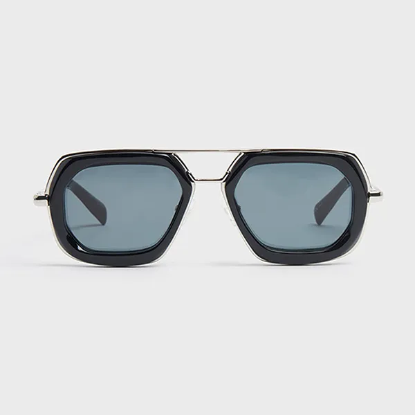 Kính Mát Unisex Dries Van Noten Linda Forrow DVN173 Màu Xám Đen