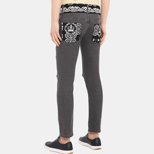 Quần Jean Dolce & Gabbana D&G Gray Wash Black Crown Denim GW99LZG8BX1S9001 Màu Đen Xám Size 44 - Thời trang - Vua Hàng Hiệu