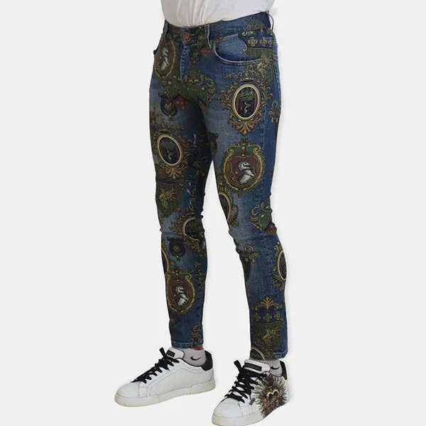 Quần Jean Nam Dolce & Gabbana D&G Blue Medal Print GYC4LDG8BI8S9001 Màu Xanh Size 46