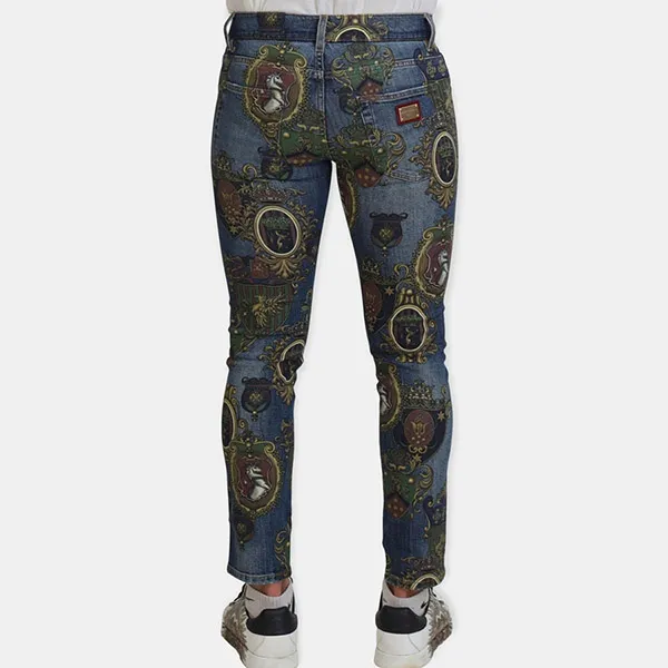 Quần Jean Nam Dolce & Gabbana D&G Blue Medal Print GYC4LDG8BI8S9001 Màu Xanh Size 46