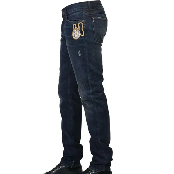 Quần Jean Nam Dolce & Gabbana D&G Embroidery In Blue 14GOLD G60LLZ Màu Xanh Đậm Size 46 - Thời trang - Vua Hàng Hiệu