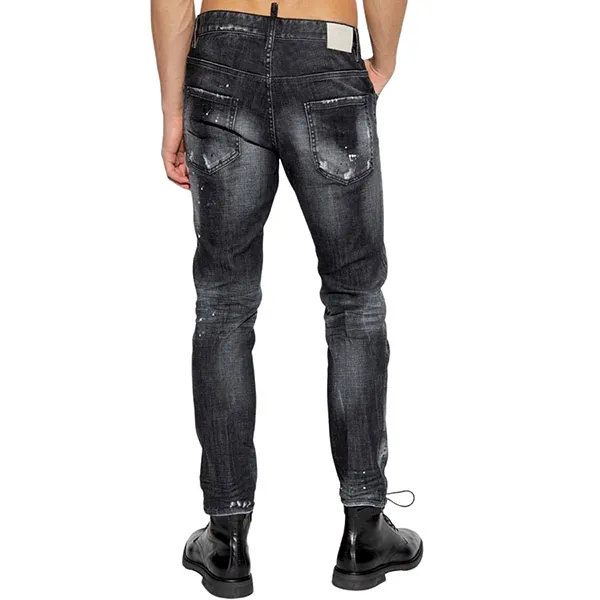 Quần Jean Nam Dsquared2 Black Ripped Leather Wash Skater S74LB1223 Màu Đen Size 52 - Thời trang - Vua Hàng Hiệu