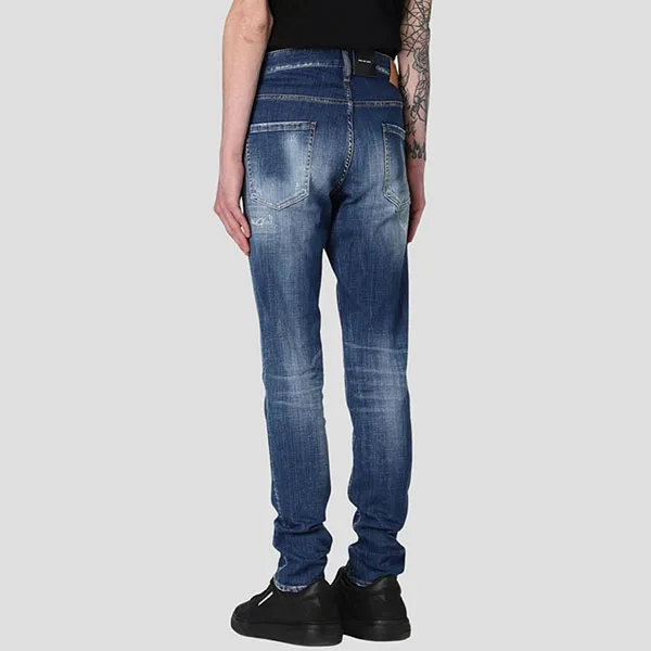 Quần Jean Nam Dsquared2 Blue Straight Distressed Bleach Dáng Cool Guy S74LB1266 S30342 470 Màu Xanh - Thời trang - Vua Hàng Hiệu