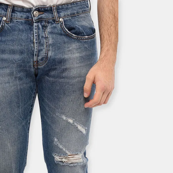 Quần Jean Nam John Richmond Blue Jeans With Logo RMP22141JEI5 Màu Xanh Blue Size 30 - Thời trang - Vua Hàng Hiệu