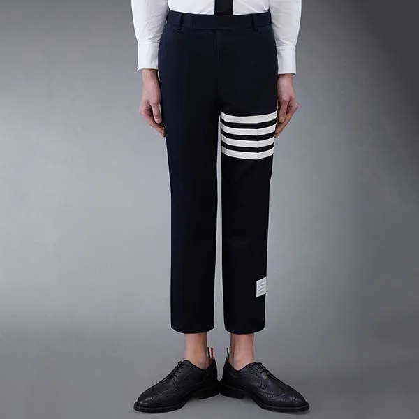 Quần Kaki Nam Thom Browne With 4-Bar Embroidered MTU245A03788415 Màu Xanh Navy Size 2