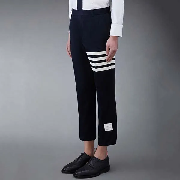 Quần Kaki Nam Thom Browne With 4-Bar Embroidered MTU245A03788415 Màu Xanh Navy Size 2