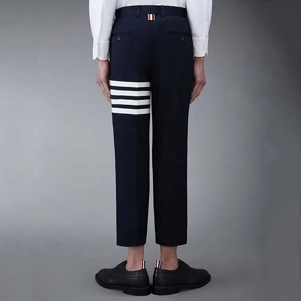 Quần Kaki Nam Thom Browne With 4-Bar Embroidered MTU245A03788415 Màu Xanh Navy Size 2
