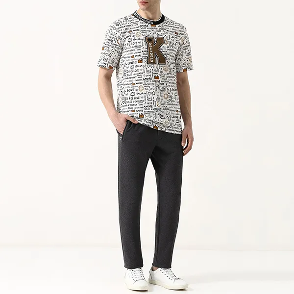 Quần Nỉ Nam Dolce & Gabbana D&G GYE9AT FU7DU Màu Ghi Size 44