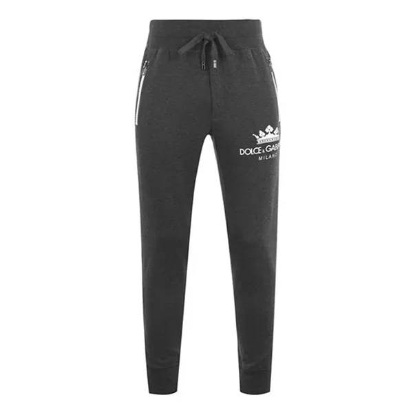 Quần Nỉ Nam Dolce & Gabbana D&G Jogger Milano Logo GYASAT Màu Xám Size 46