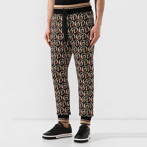Quần Nỉ Nam Dolce & Gabbana D&G Logo GY7PAT Màu Nâu Size 44