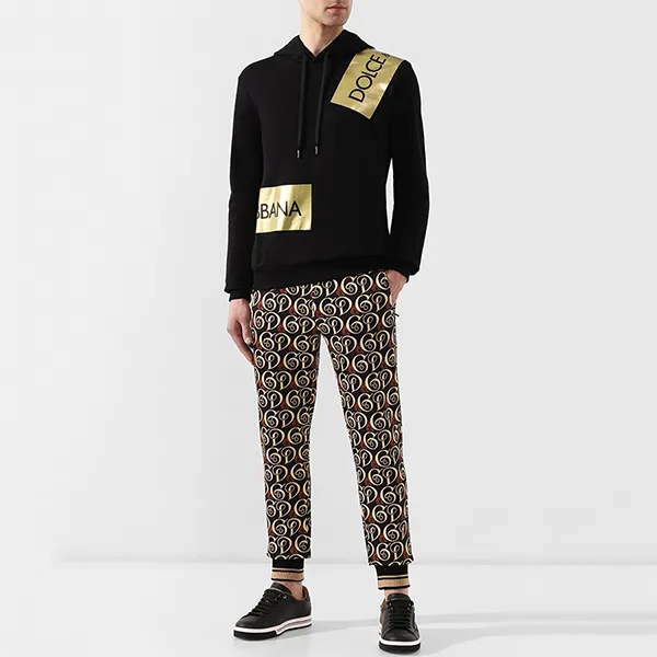 Quần Nỉ Nam Dolce & Gabbana D&G Logo GY7PAT Màu Nâu Size 44