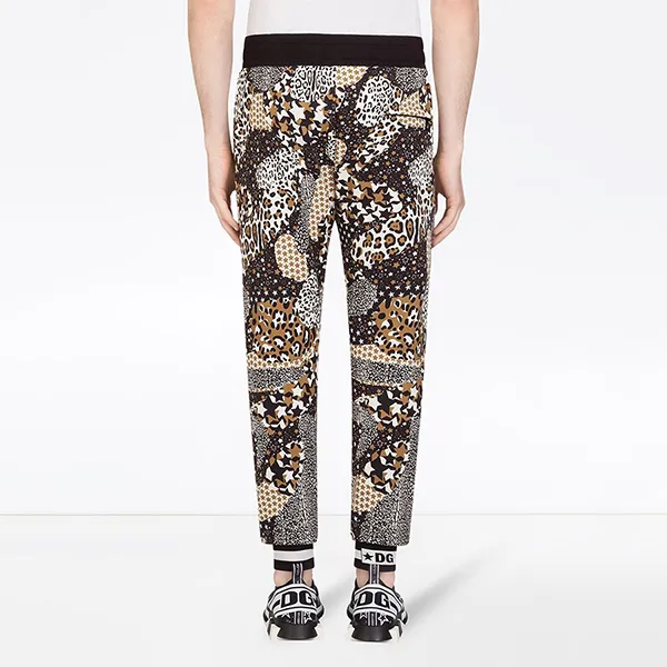 Quần Nỉ Nam Dolce & Gabbana D&G Mix-Print Track Pants GYMOAT FI7LA Phối Màu Size 44