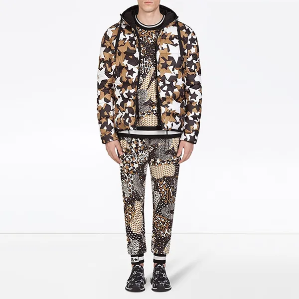 Quần Nỉ Nam Dolce & Gabbana D&G Mix-Print Track Pants GYMOAT FI7LA Phối Màu Size 44