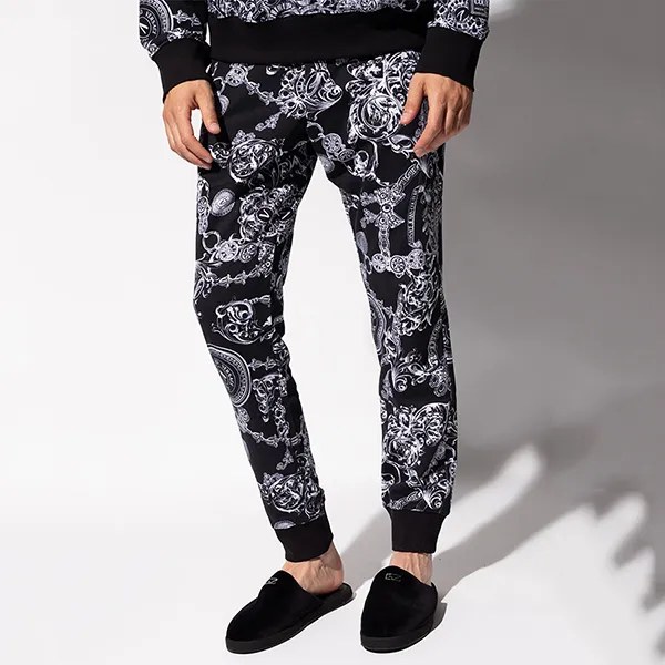 Quần Nỉ Nam Versace Jeans Couture Black Baroque Print Sweatpants 71GAA3B0 Màu Đen Size S - Thời trang - Vua Hàng Hiệu