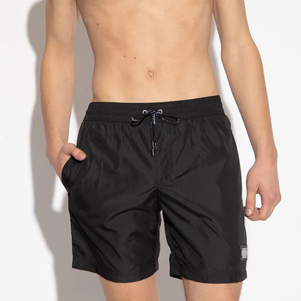Quần Short Nam Dolce & Gabbana D&G Black Logo Plaque M4E45T/ONO06N0000 Màu Đen