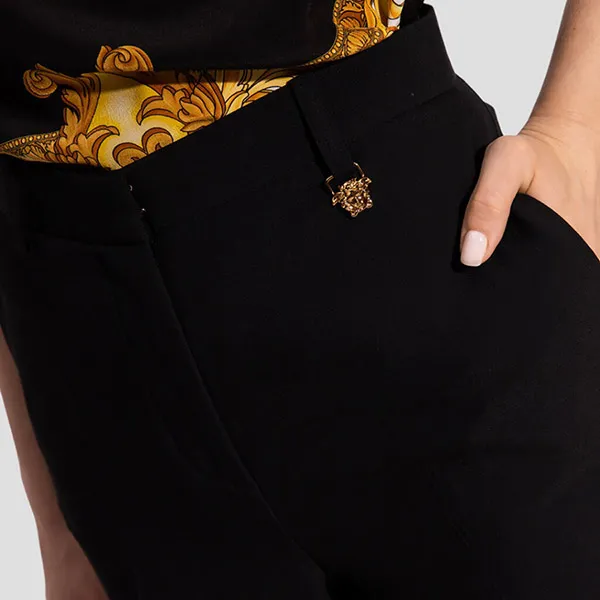 Quần Tây Nữ Versace Black With Logo Medusa Gold 1000979 1A01013 A1008 Màu Đen - Thời trang - Vua Hàng Hiệu