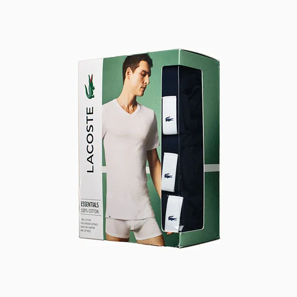 Set Áo Thun Nam Lacoste Men's 3-Pack Slim Fit V Neck T-shirts TH900251 Màu Xanh Navy Size M