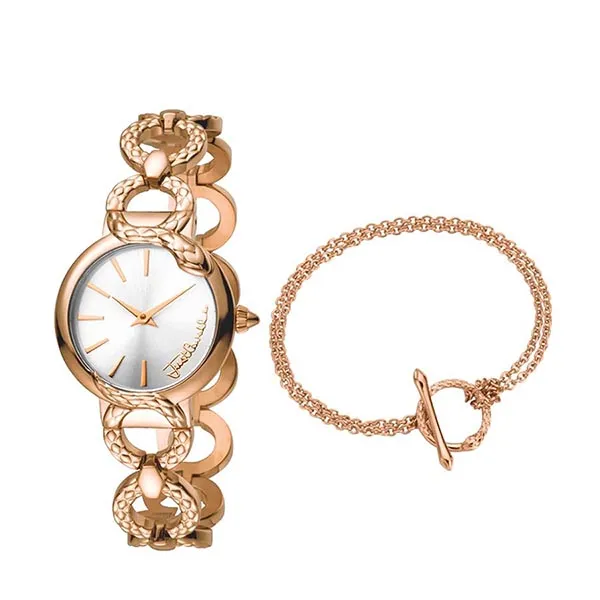 Set Đồng Hồ Nữ Just Cavalli Analog Silver Dial Watch JC1L059M0055 Màu Vàng Hồng - Đồng hồ - Vua Hàng Hiệu
