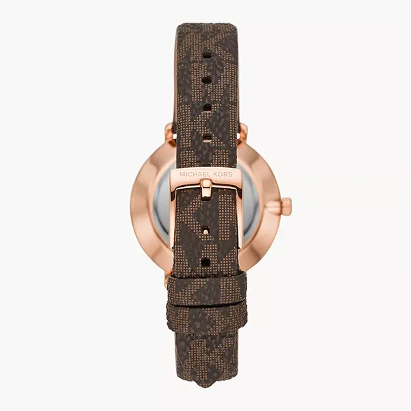 Set Đồng Hồ Nữ Michael Kors Two-Hand Brown PVC Watch And Bracelet MK1036 Màu Nâu - Đồng hồ - Vua Hàng Hiệu