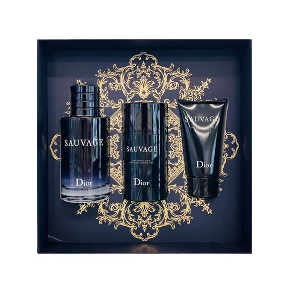 超ポイントアップ祭 Hoa Nước Set Christian Món 3 Gift 3pc 100ml EDT Sauvage Dior 香水(男性用)