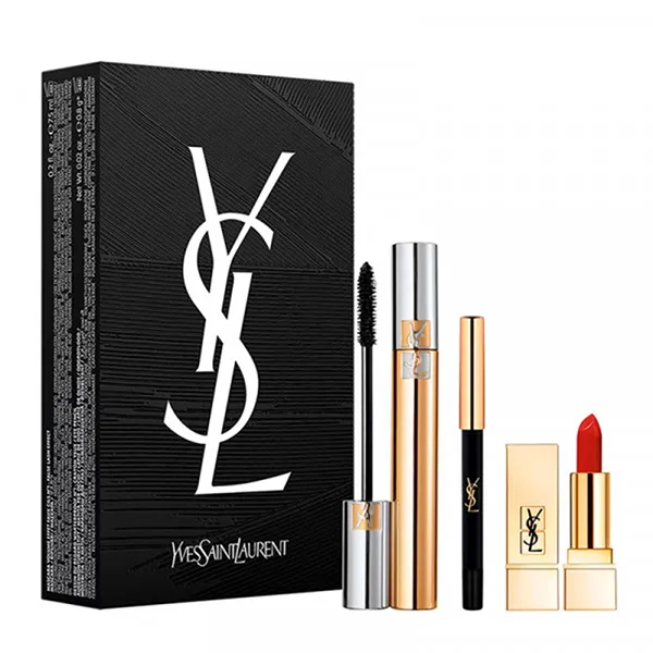 Set Trang Điểm Yves Saint Laurent YSL Mascara Volume Effet Faux Cils Eye And Lip Gift Set 3 Món