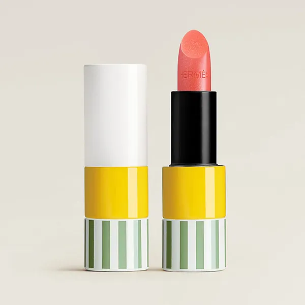 Son Hermès Shiny Lipstick Corail Parasol 06 Brillant Màu Hồng Cam
