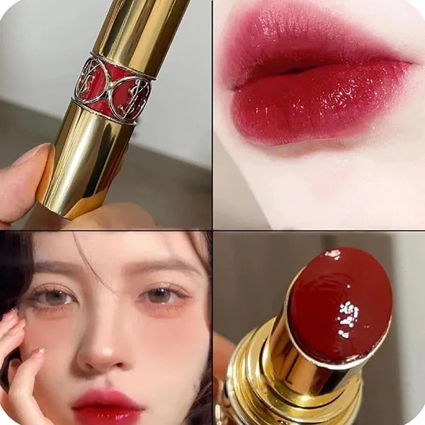 Son Yves Saint Laurent YSL Rouge Volupté Shine 92 Rouge Caftan Nâu Đỏ